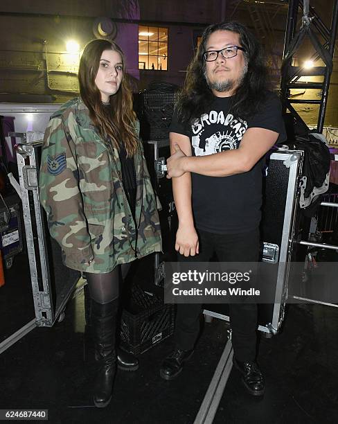 Musical artists Bethany Cosentino and Bobb Bruno from the rock duo Best Coast perform onstage at Open Spotlight at The Oasis during Airbnb Open LA -...