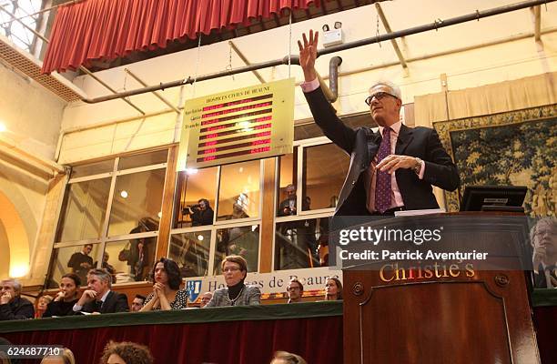 The auction at the 156th Charity Wine Auction Hospices de Beaune on November 20, 2016 in Beaune, France.The Hospices de Beaune charity wine auction...