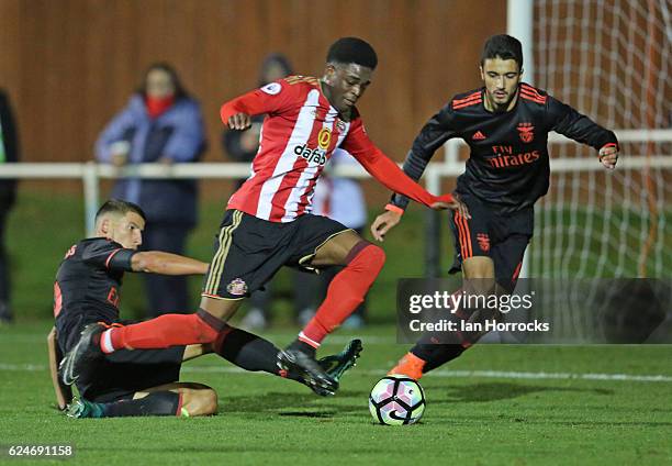 Josh Maja during the U23 Premier League International Cup match between Sunderland and Benfica at The Hetton Centre on November 18, 2016 in Hetton,...