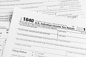 Financial IRS tax return forms