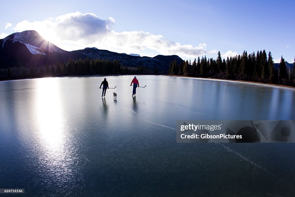 Winter Pond Ice Skate