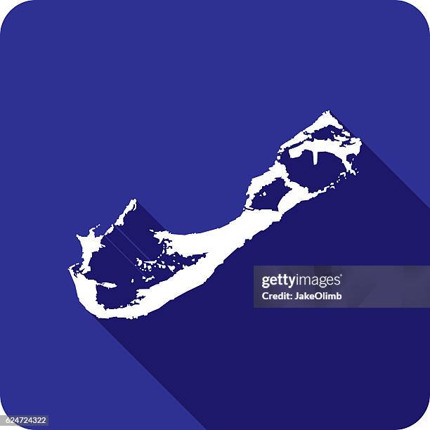 bermuda icon silhouette - bermuda map stock illustrations