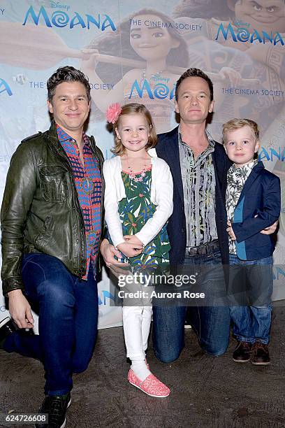 David Burtka, Harper Grace Burtka-Harris, Neil Patrick Harris and Gideon Scott Burtka-Harris attend Disney & The Cinema Society Host a Special...