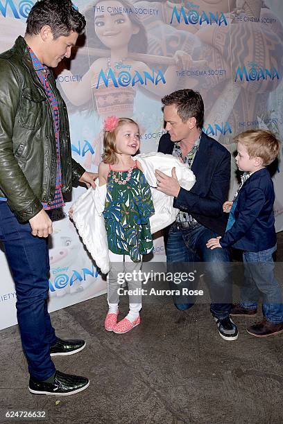 David Burtka, Harper Grace Burtka-Harris, Neil Patrick Harris and Gideon Scott Burtka-Harris attend Disney & The Cinema Society Host a Special...