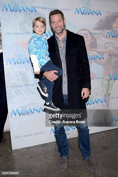 Andrew Nicolas Hargitay Hermann and Peter Hermann attend Disney & The Cinema Society Host a Special Screening of "Moana" at Metrograph on November...