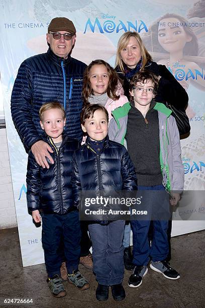 Jeffrey Tambor, Kasia Tambor and Children attend Disney & The Cinema Society Host a Special Screening of "Moana" at Metrograph on November 20, 2016...