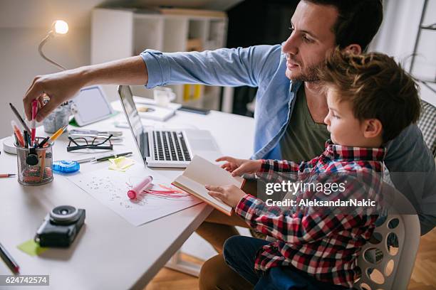 in dad's office - fashionable dad stock pictures, royalty-free photos & images