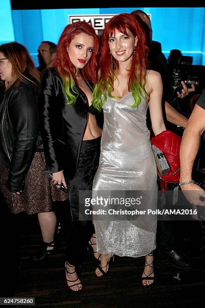 Actresses Bella Thorne and Dani Thorne attend the 2016 American Music Awards at Microsoft Theater on November 20, 2016 in Los Angeles, California.