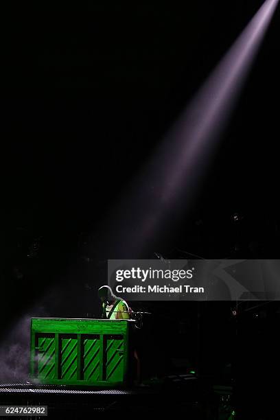 Recording artist Tyler Joseph of Twenty One Pilots performs onstage during the 2016 American Music Awards held at Microsoft Theater on November 20,...