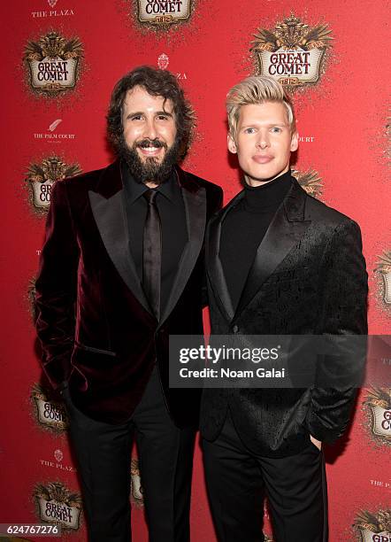 Josh Groban and Lucas Steele attend the after party for the 'Natasha, Pierre & The Great Comet Of 1812' opening night on Broadway at The Plaza Hotel...