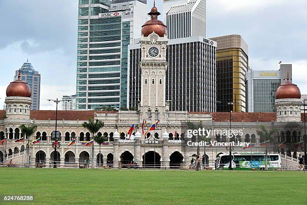 the sultan abdul samad building merdeka square kuala lumpur malaysia - dataran merdeka stock pictures, royalty-free photos & images