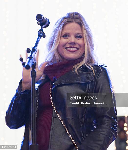 Actress Megan Hilty at The New Beverly Hills Holiday Lighting Celebration on November 20, 2016 in Beverly Hills, California.