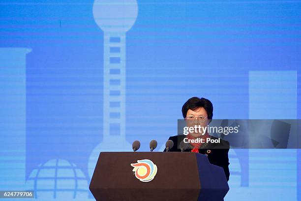 Director General of the World Health Organization Margaret Chan speaks during the opening ceremony of the 9th Global Conference on Health Promotion...