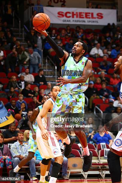 Kalin Lucas of the Iowa Energy rolls up a shot against the Delaware 87ers in an NBA D-League pre-season game on November 19, 2016 at the Wells Fargo...