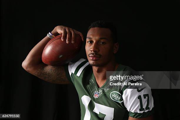 Florham Park, NJ Wide Receiver Charone Peake of the New York Jets appears in a portrait taken in 2016 in Florham Park, New Jersey.