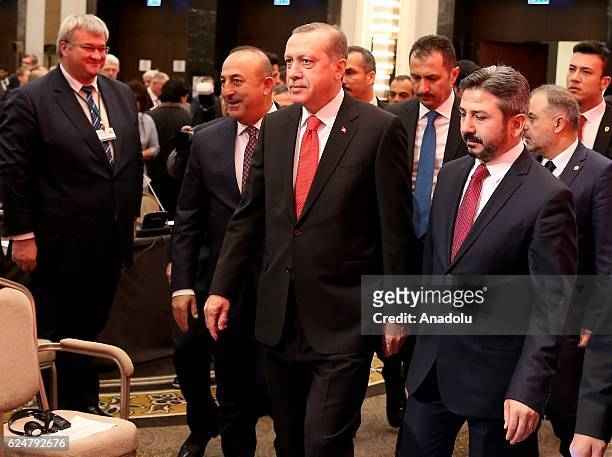 President of Turkey Recep Tayyip Erdogan , Turkish Foreign Minister Mevlut Cavusoglu and Deputy Speaker of the Turkey's Grand National Assembly Ahmet...