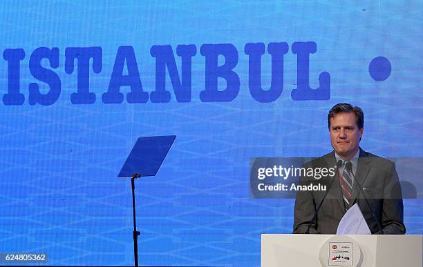 Michael R. Turner, President of NATO Parliamentary Assembly makes a speech during a plenary sitting held within the NATO Parliamentary Assembly's...