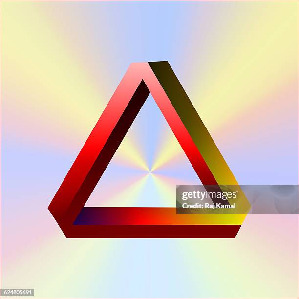 triangular block shape pattern - impossible triangle stock illustrations