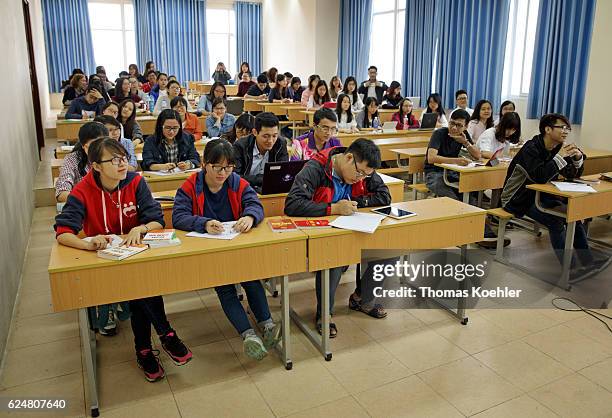 Hanoi, Vietnam Students during a lecture at the Hanoi Law University on October 31, 2016 in Hanoi, Vietnam.
