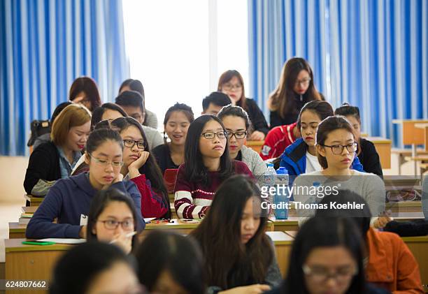 Hanoi, Vietnam Students during a lecture at the Hanoi Law University on October 31, 2016 in Hanoi, Vietnam.