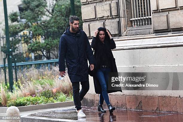 Luka Karabatic and Jennifer Priez during a trial with 15 other people, on fraud charges over alleged match-fixing. Karabatic and the 15 others were...