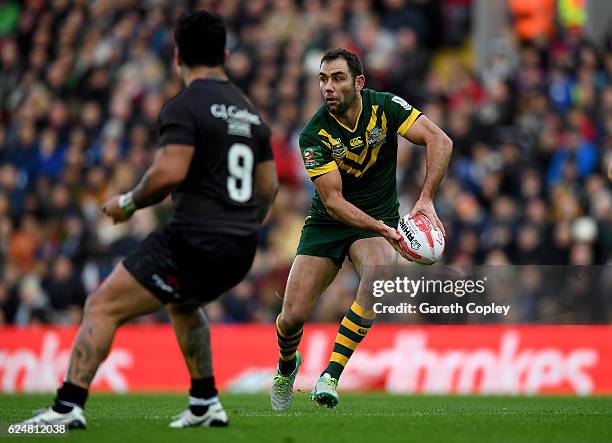 Australia captain Cameron Smith during the Four Nations match between the New Zealand Kiwis and Australian Kangaroos at Anfield on November 20, 2016...