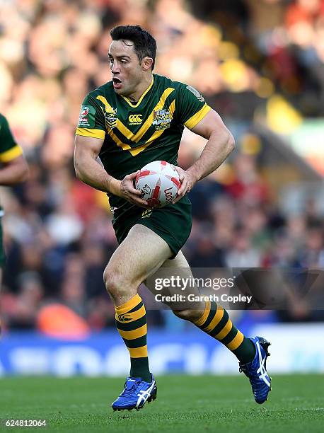 Cooper Cronk of Australia during the Four Nations match between the New Zealand Kiwis and Australian Kangaroos at Anfield on November 20, 2016 in...