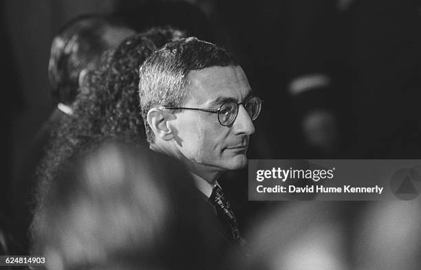 White House Chief of Staff John Podesta at a diplomatic reception for Argentinian President Carlos Menem at the White House on January 11, 1999.