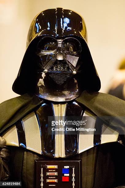 Professional cosplayer dressed as Darth Vader from Star Wars on day 2 of the November Birmingham MCM Comic Con at the National Exhibition Centre in...