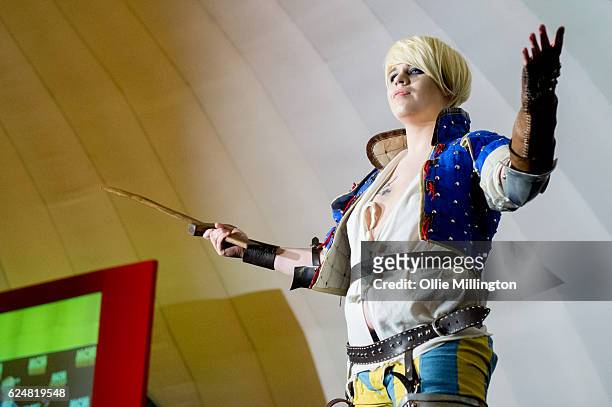 Cosplayer on day 2 of the November Birmingham MCM Comic Con at the National Exhibition Centre in Birmingham, UK on November 20, 2016 in Birmingham,...