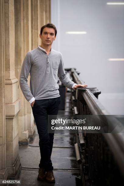 French actor Clement Hervieu-Leger poses for portraits at La Comedie Francaise theatre on November 21, 2016 in Paris.