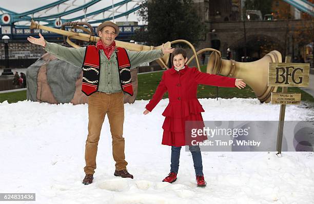 Mark Rylance and Ruby Barnhill celebrate the release of "The BFG" on Digital Download, Blu-ray and DVD at Potters Field on November 21, 2016 in...