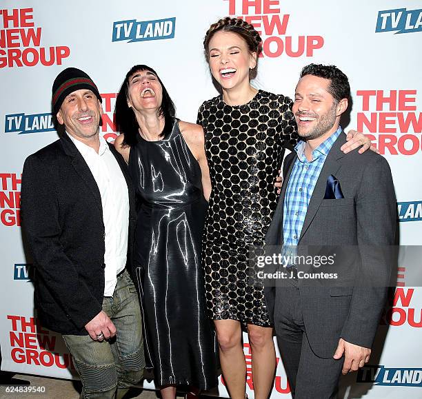 Artistic Director Scott Elliott, director Leigh Silverman, actress Sutton Foster and choreographer Joshua Bergasse attend the "Sweet Charity" Opening...