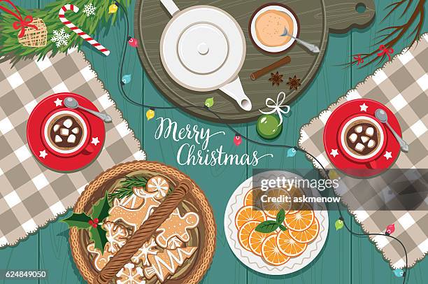 illustrations, cliparts, dessins animés et icônes de esprit de noël - brunch table