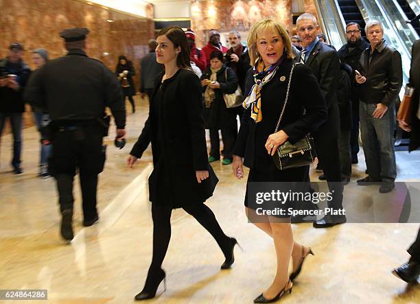 Oklahoma Governor Mary Fallin arrives at Trump Tower on November 21, 2016 in New York City. President-elect Donald Trump and his transition team are...