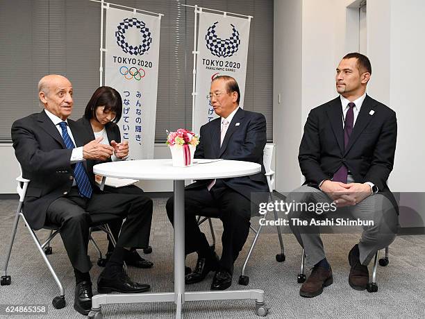 President Julio Maglione hold talks wtih The 2020 Tokyo Olympic and Paralympic Games Organising Committee Sports Director Koji Murofushi while The...