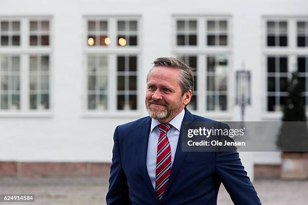 Party leader Anders Samuelsen leaves his meeting with Prme Minister Lars Lokke Rasmussen about forming a coalition government together with the...