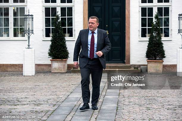 Prime Minister Lars Lokke Ramussen briefs the press about the negotiations with The Liberal Alliance and the Conservative party for forming a new...