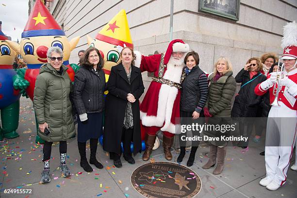 Louise Mirrer, Helen Rosenthal, Gale A. Brewer and Amy Kule unveil the Starting Line Plaque On The Upper West Side Of New York City To Commemorate...