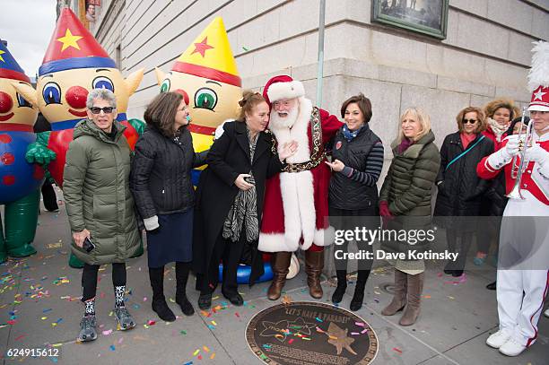 Louise Mirrer, Helen Rosenthal, Gale A. Brewer and Amy Kule unveil the Starting Line Plaque On The Upper West Side Of New York City To Commemorate...