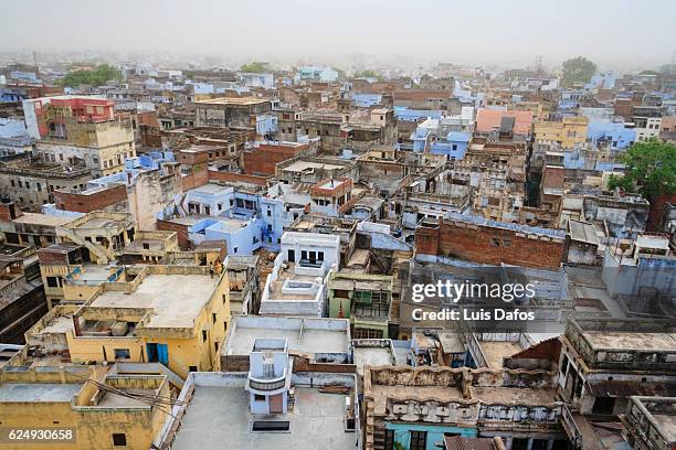 varanasi rooftops overview during a dust storm - uttar pradesh stock pictures, royalty-free photos & images