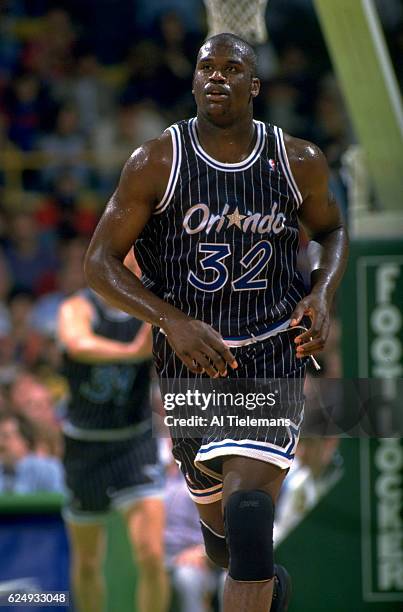 Orlando Magic Shaquille O'Neal during game vs Boston Celtics at Boston Garden. Boston, MA 4/15/1994 CREDIT: Al Tielemans