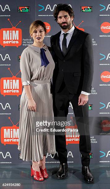 Actress Blanca Suarez and actor Ruben Cortada attend 'Lo que escondian sus ojos' premiere at Cineteca Matadero on November 21, 2016 in Madrid, Spain.