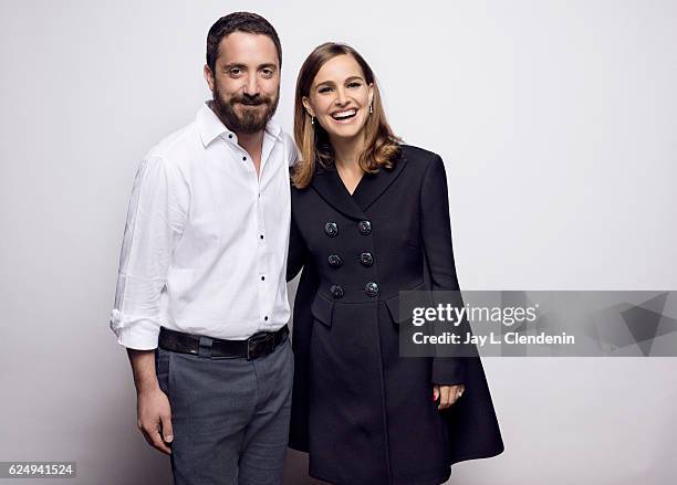 Director Pablo Larrain and actress Natalie Portman, from the film "Jackie," pose for a portraits at the Toronto International Film Festival for Los...