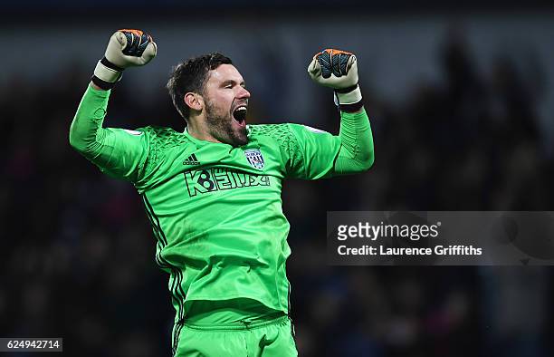 Ben Foster of West Bromwich Albion celebrates during the Premier League match between West Bromwich Albion and Burnley at The Hawthorns on November...