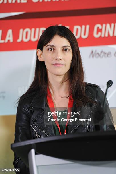 Actress Liane Balaban attends the REEL CANADA press conference announcing a major government support to host world's largest one-day film festival...