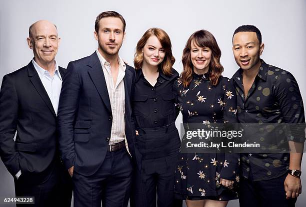 Actor J.K. Simmons, actor Ryan Gosling, director Damien Chazelle, actress Emma Stone, actress Rosemarie DeWitt, and Grammy-award winning musician...