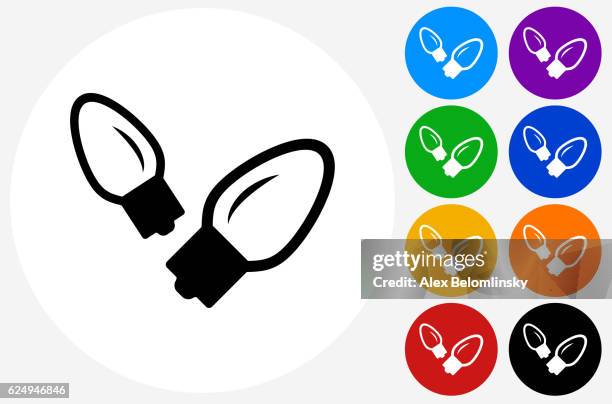 bildbanksillustrationer, clip art samt tecknat material och ikoner med christmas lights icon on flat color circle buttons - christmas lights