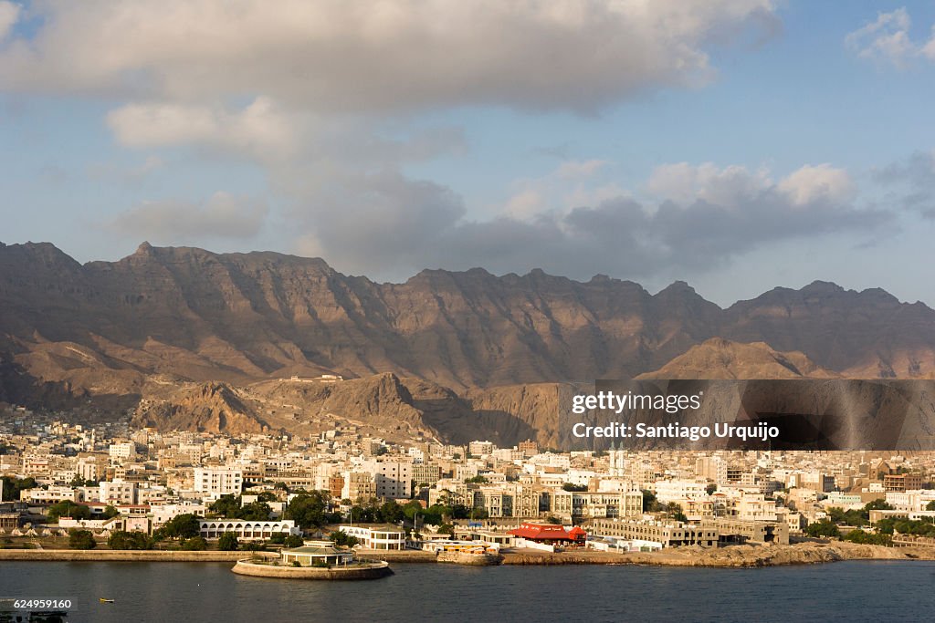 Old Town Of Aden With Mountains On Background High-Res Stock Photo ...