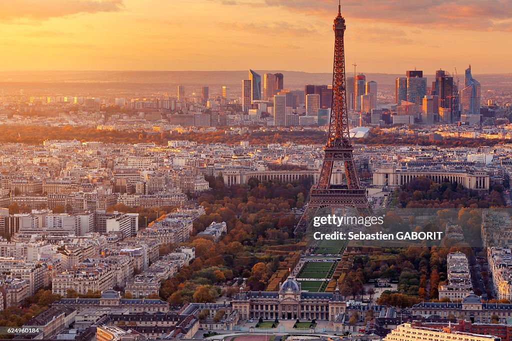 Paris Last light from Montparnasse in Autumn